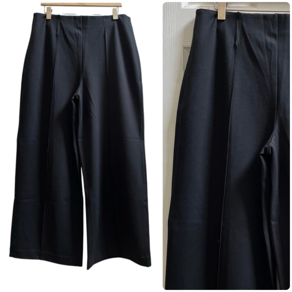 Spanx New Ponte Pintuck Crop Wide Leg Pant Size XL 29.5 Inch Inseam Minimalist